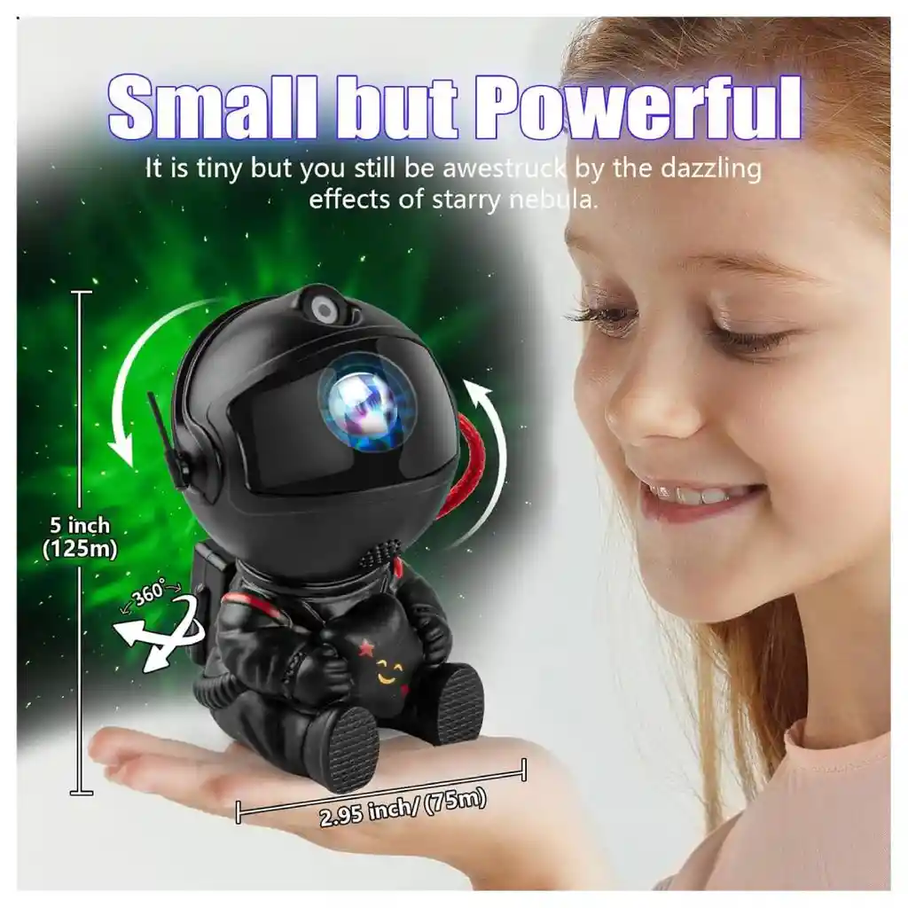 Proyector Astronauta Galaxia Luz Nocturna 360° Con Control