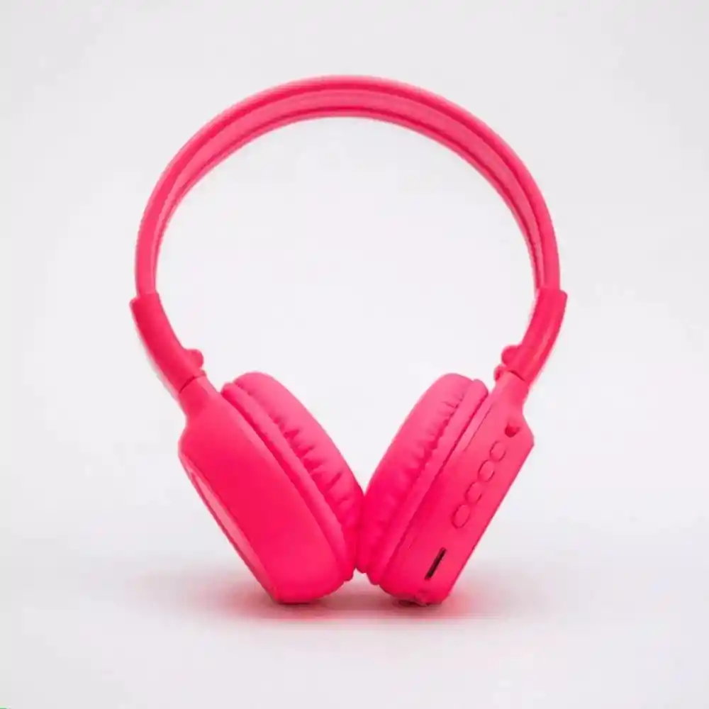 Diadema/auriculares Bluetooth N-65bt Pantalla Led, Usb, Sd Fm, Color Rosado
