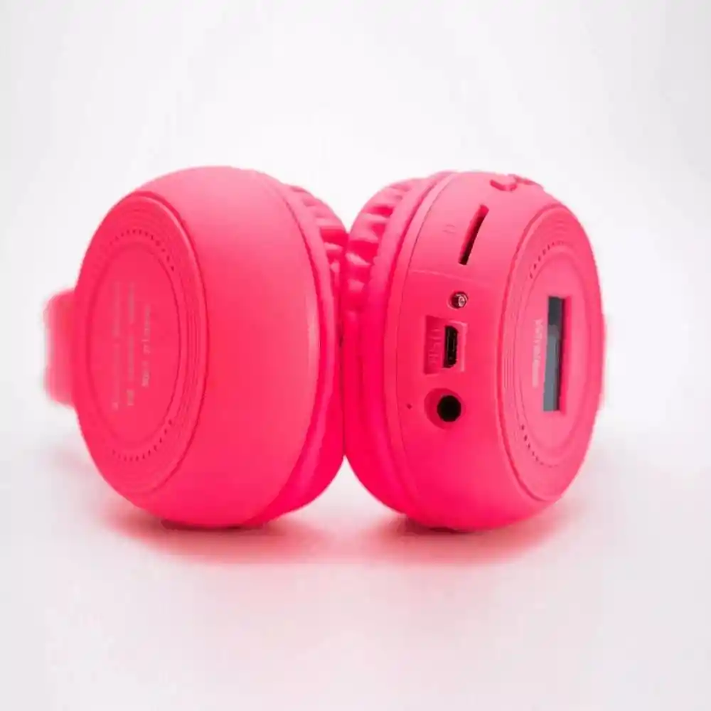 Diadema/auriculares Bluetooth N-65bt Pantalla Led, Usb, Sd Fm, Color Rosado