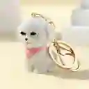 Llavero 3d Perro Blanco