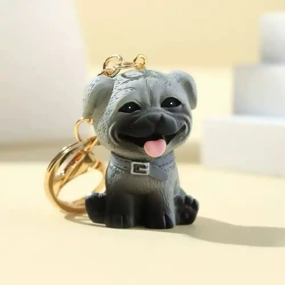 Llavero 3d Perrito Gris