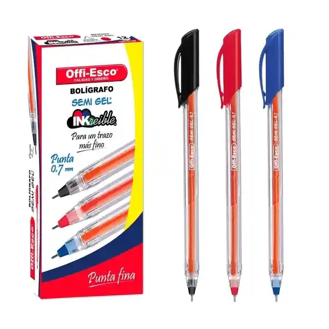 Boligrafo Gel Offi Esco 0.7 Negro