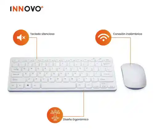 Teclado Con Mouse Diseño Slim Universal Receptor Usb Compatible Con Pc Laptop Tablet