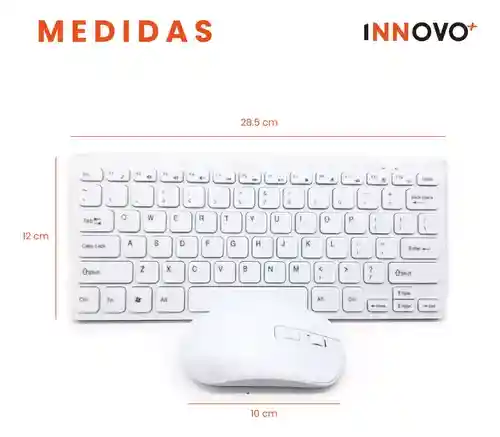 Teclado Con Mouse Diseño Slim Universal Receptor Usb Compatible Con Pc Laptop Tablet