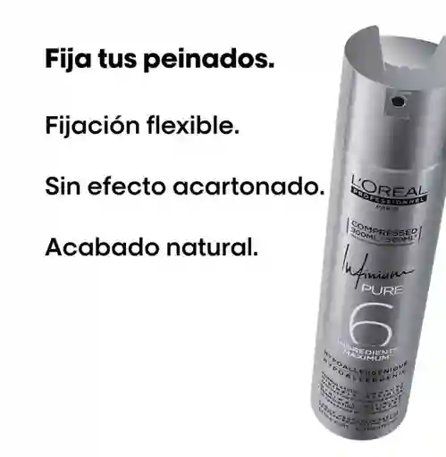 Laca Infinium Pure 6 Fijación Extra Fuerte L’oreal Professional 300 Ml
