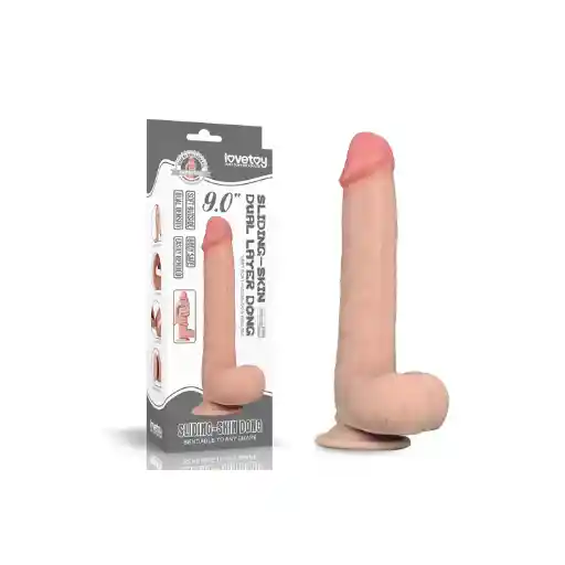 Dildo Lovetoy 9.0" Sliding Skin Dual Layer Dong