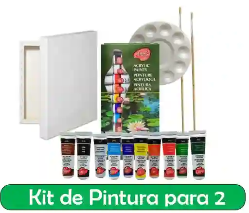 Kit De Pintura Pareja Económico - Lienzo
