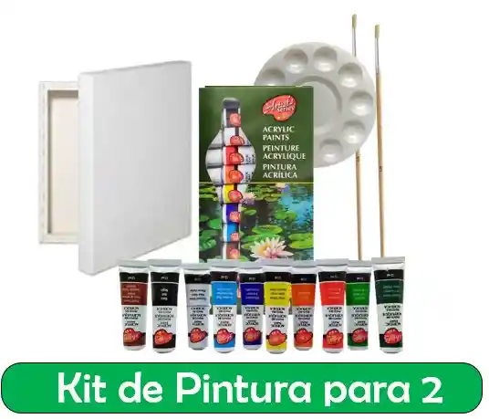 Kit De Pintura Pareja Económico - Lienzo