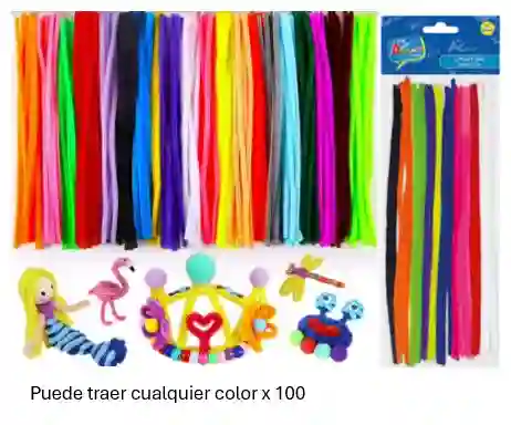 Chelines Limpia Pipas X 100 Colores Mixtos Aleatorios Limpiapipas