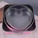 Set De 3 Moldes Repostería En Forma De Corazón, Redondo Y Cuadrado B