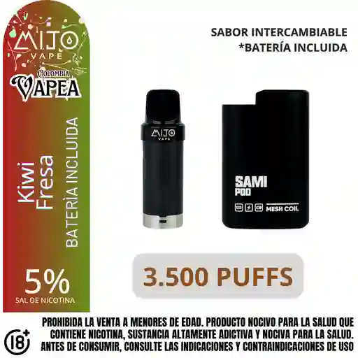 Dispositivo Pod Mijo Kiwi Fresa 3500 Puffs 5%