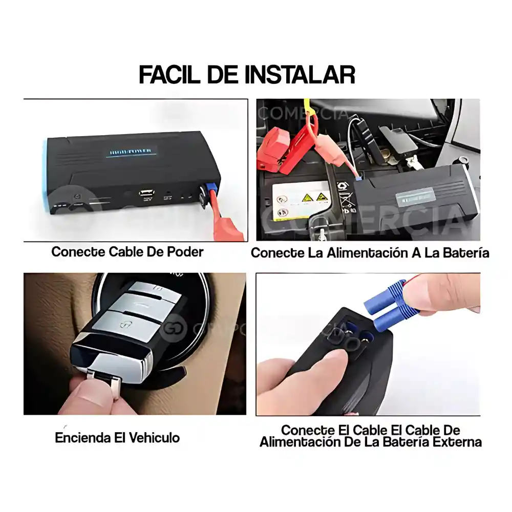 Iniciador De Batería Para Carro Con Linterna Multifunción Estuche