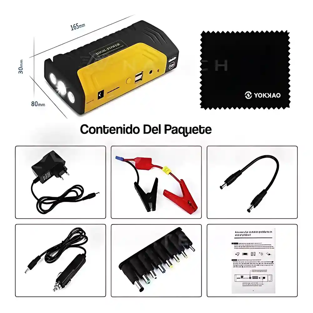 Iniciador De Batería Para Carro Con Linterna Multifunción Estuche