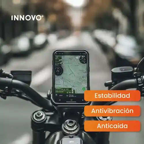 Holder Soporte Manubrio Para Moto Porta Celular Anticaída Antivibración Innovo