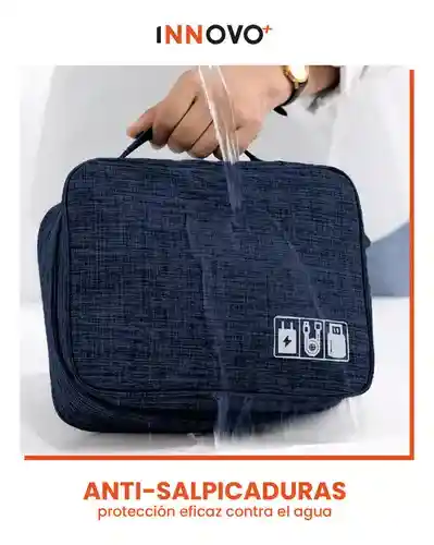 Organizador De Cables Estuche Impermeable Accesorios Tecnológicos Azul Innovo