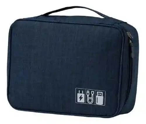 Organizador De Cables Estuche Impermeable Accesorios Tecnológicos Azul Innovo