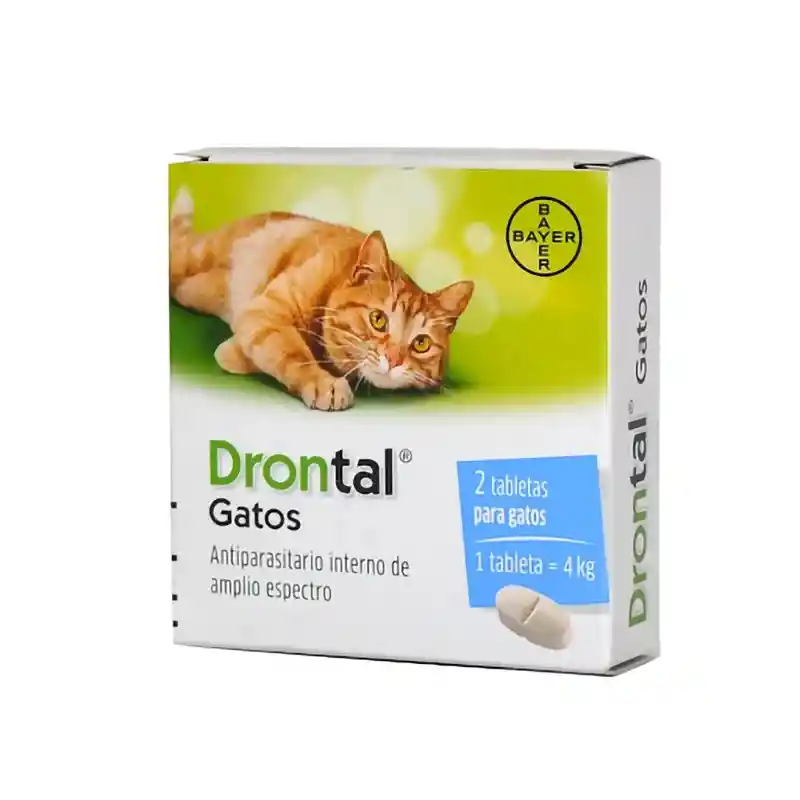 Drontal Antiparasitario Interno Para Gatos 2 Tabletas