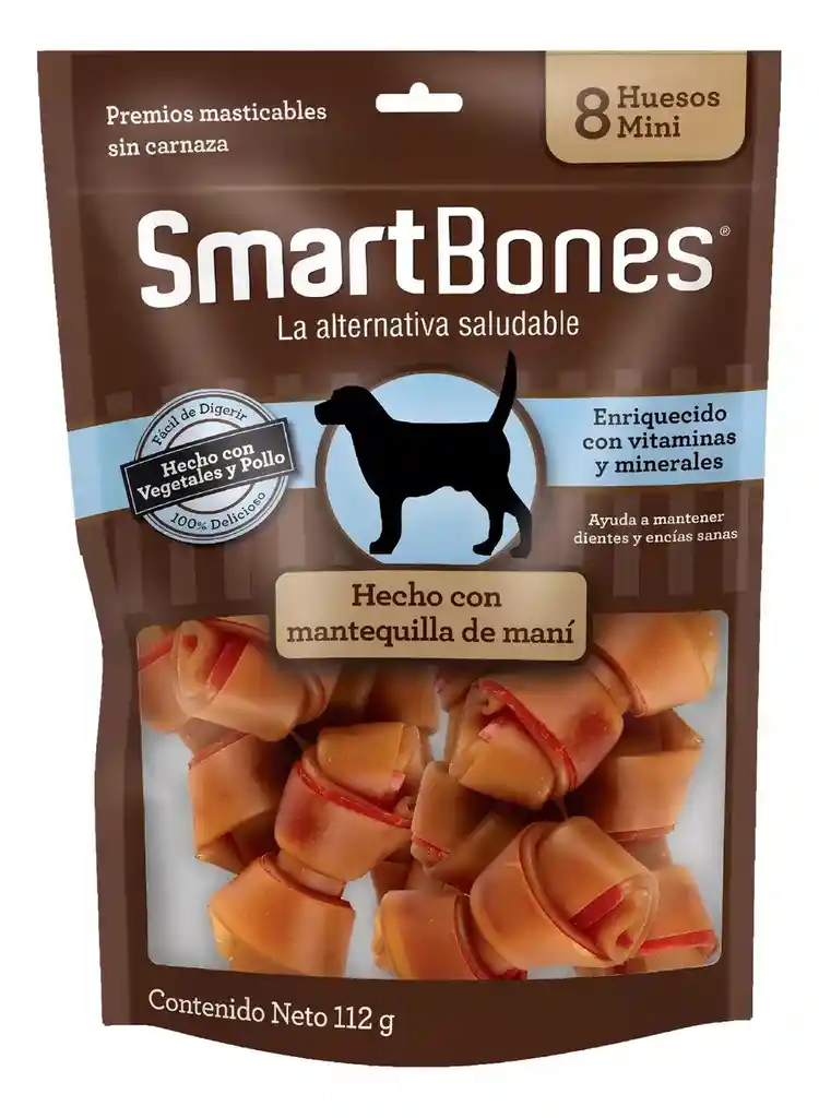 Smartbones Premios Perro Crema Cac Pollo Veg Sin Carnaza 8pz