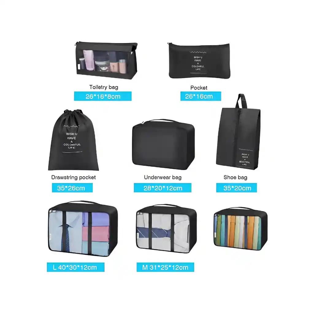 Kit Organizadores De Maleta Bolsas De Viaje X10 Piezas