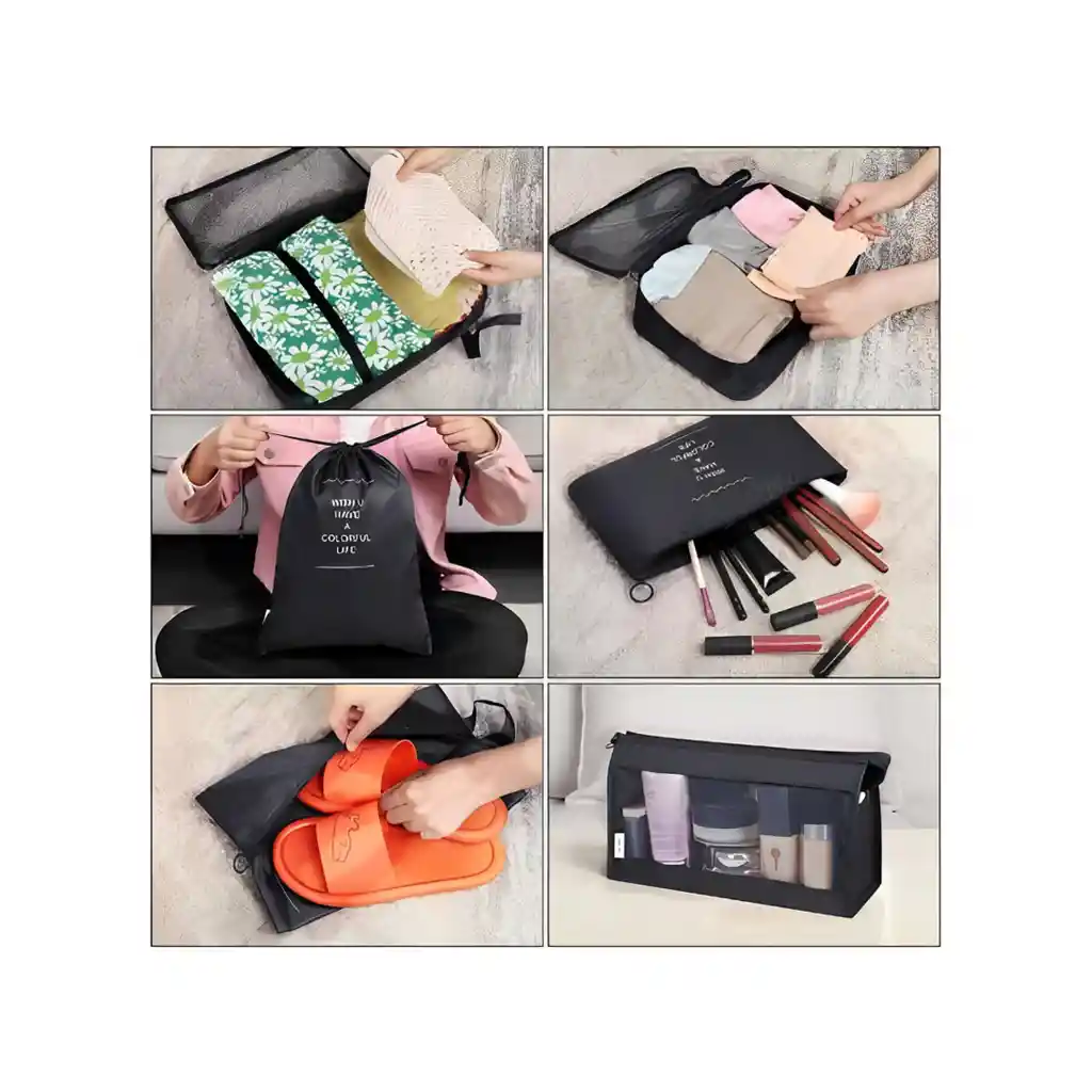 Kit Organizadores De Maleta Bolsas De Viaje X10 Piezas