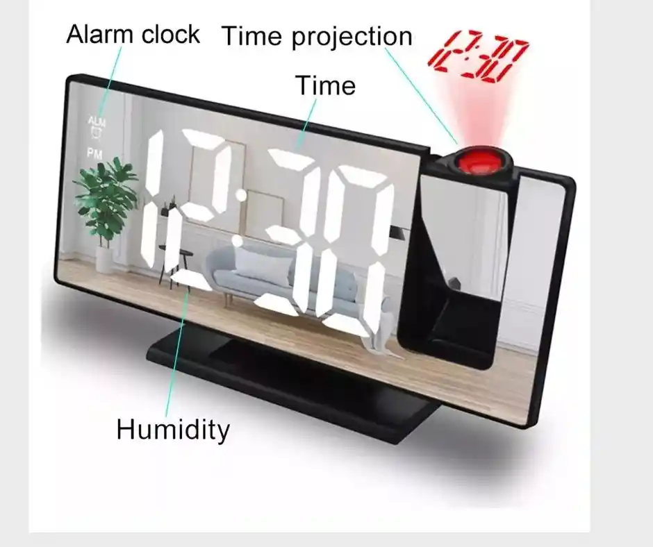 Reloj Despertador Mesita Noche Led Proyector Temperatura.
