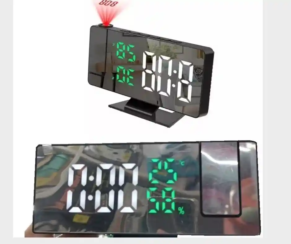 Reloj Despertador Mesita Noche Led Proyector Temperatura.