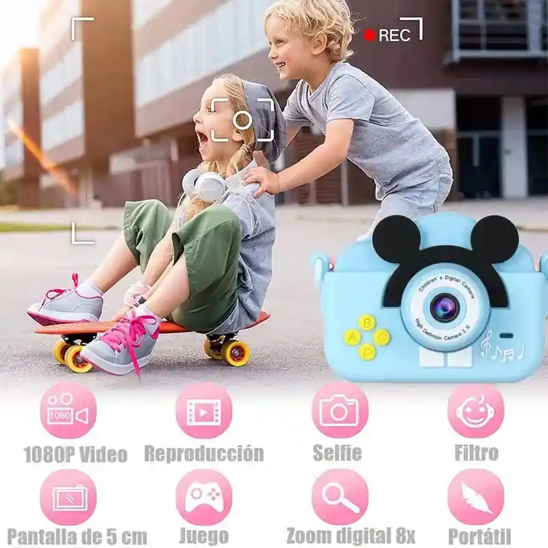 Cámara Digital Para Niños 1080p Azul