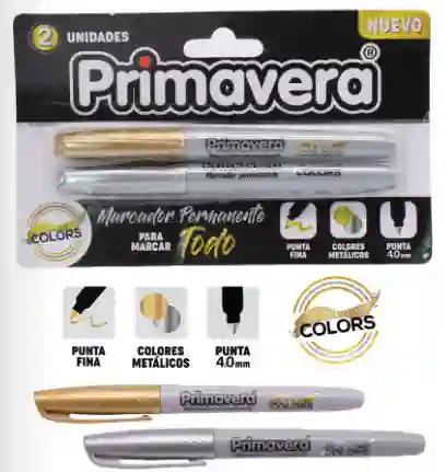 Marcador Permanente Metalizado X 2
