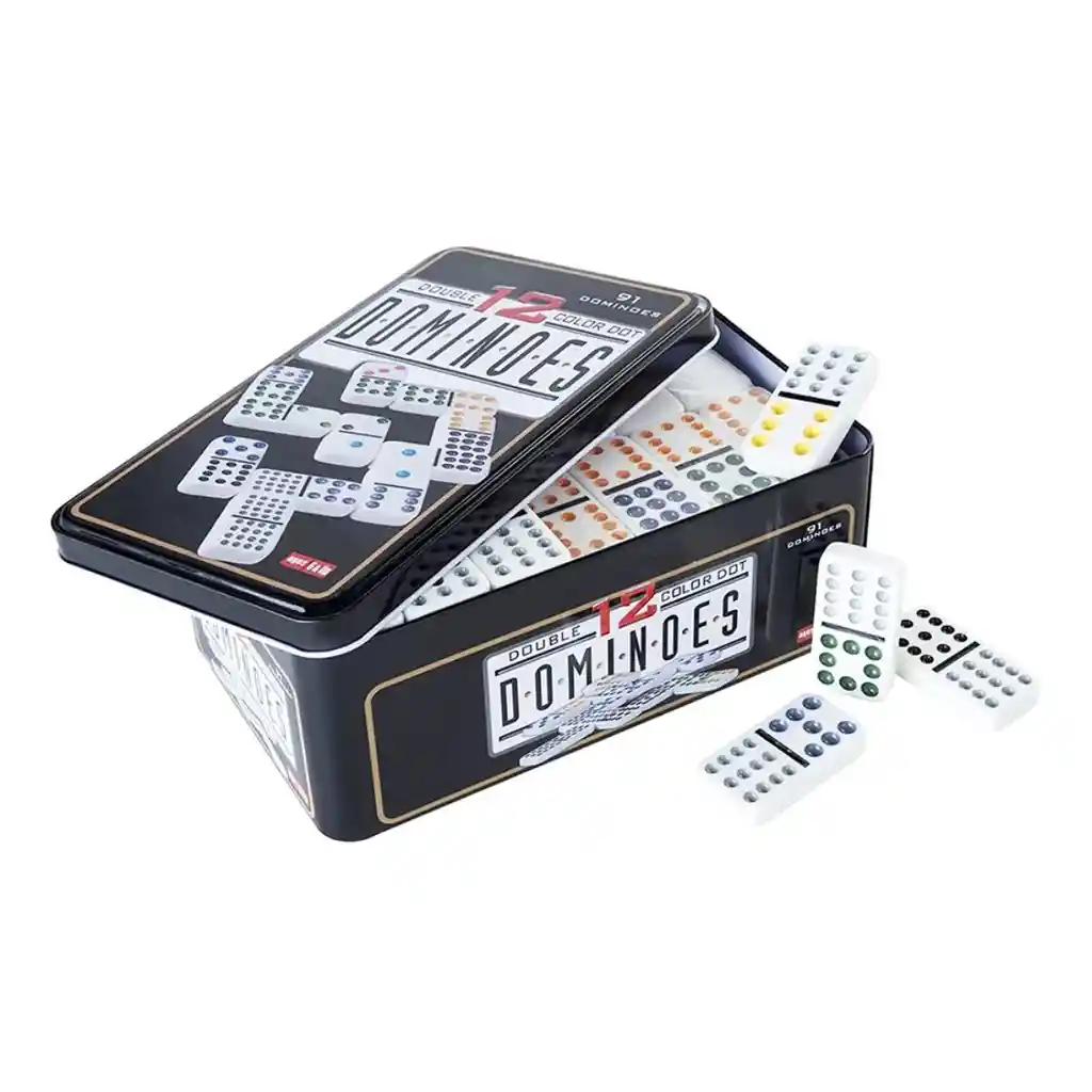Domino 91 Fichas Doble 12 Juego De Mesa Caja Metalica