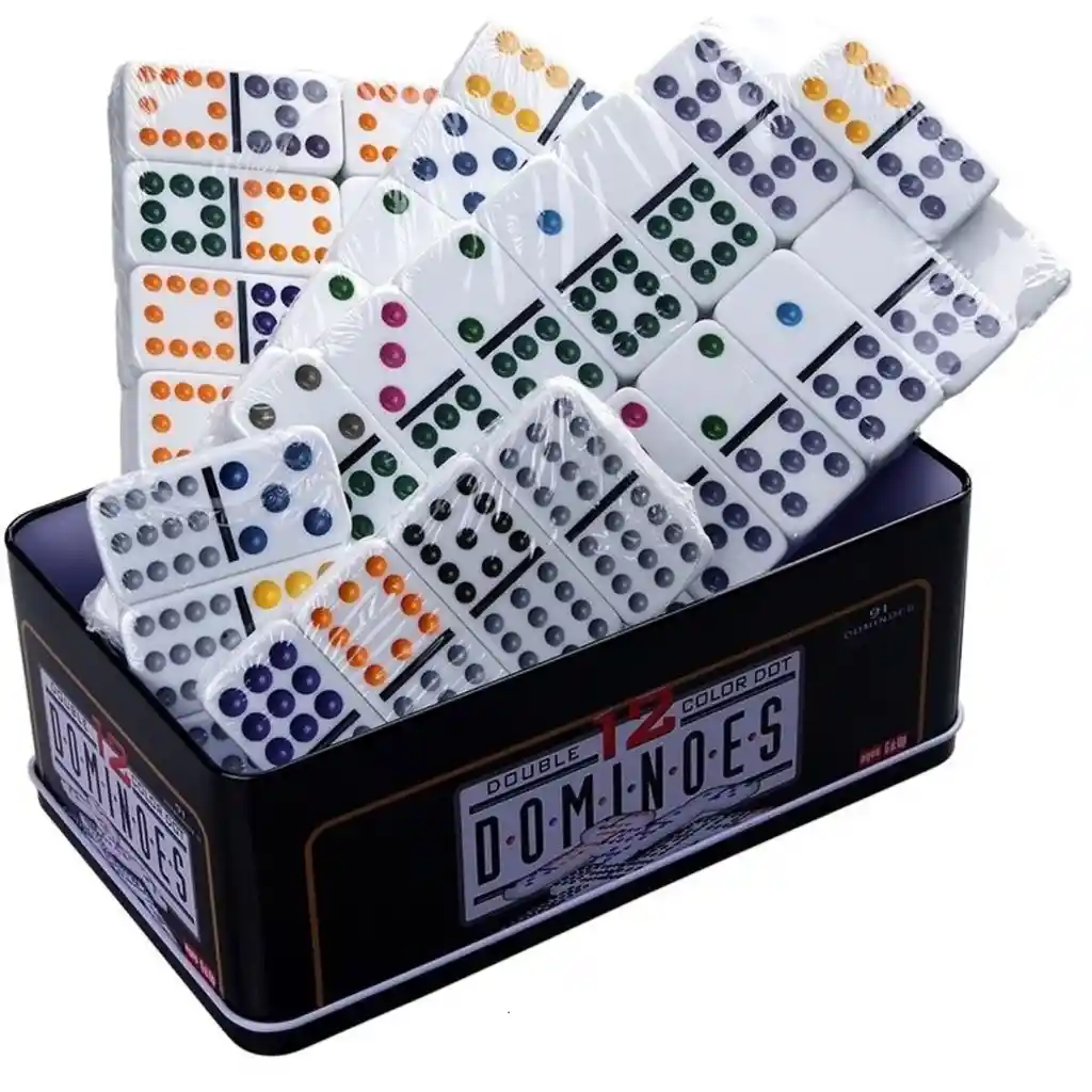 Domino 91 Fichas Doble 12 Juego De Mesa Caja Metalica