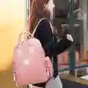Pañalera Morral Multifuncional Negra Con Diseño Conejito, De Buena Capacidad, Hecha En Material Resistente Al Agua, Con Bolsillos Térmicos - Color Life