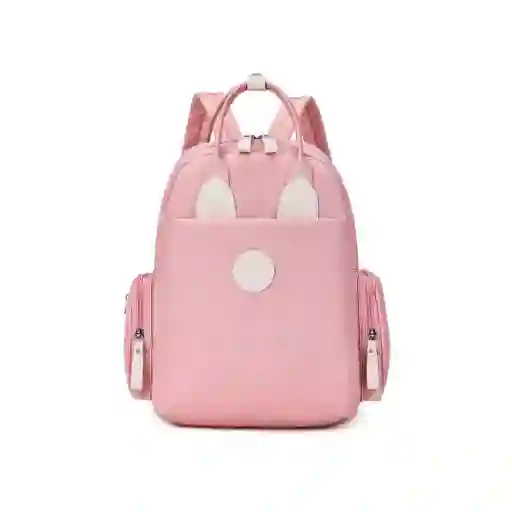Pañalera Morral Multifuncional Rosa Con Diseño Conejito, De Buena Capacidad, Hecha En Material Resistente Al Agua, Con Bolsillos Térmicos - Color Life