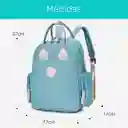 Pañalera Morral Multifuncional Celeste Con Diseño Conejito, De Buena Capacidad, Hecha En Material Resistente Al Agua, Con Bolsillos Térmicos - Color Life