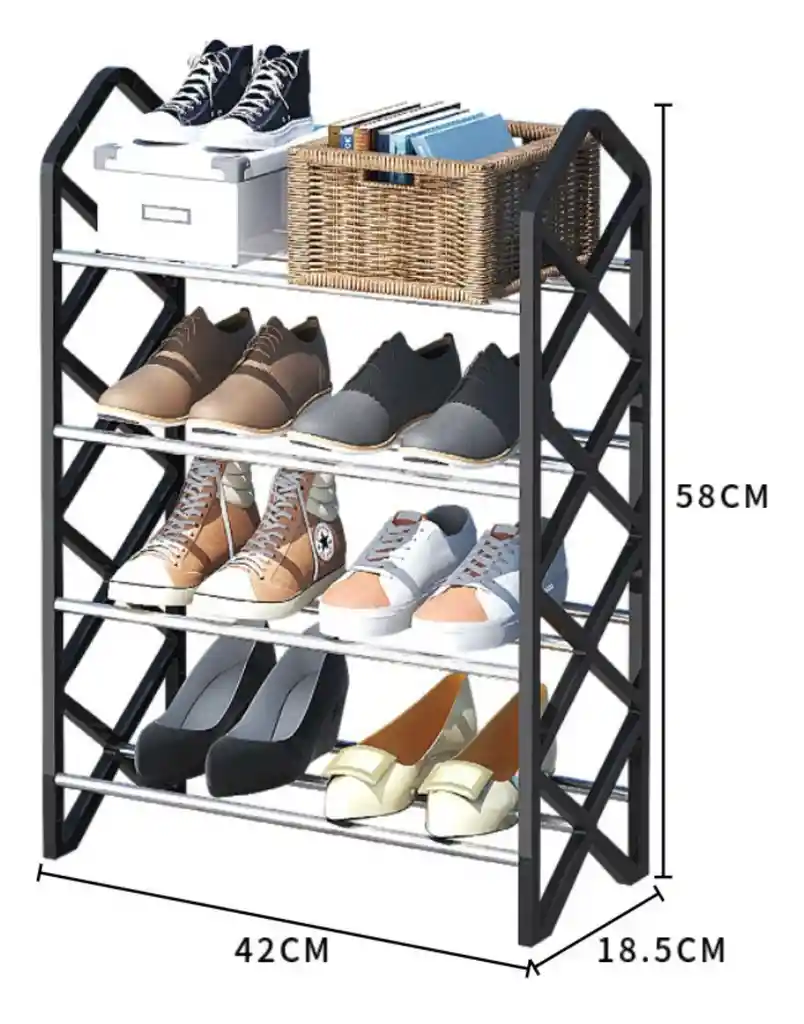 Organizador Zapatos Zapatero Estante 4 Niveles En Forma X