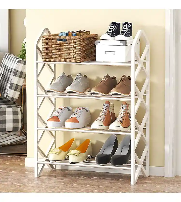 Organizador Zapatos Zapatero Estante 4 Niveles En Forma X