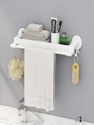 Soporte Organizador Toalla Pared Accesorios Baño Decoración