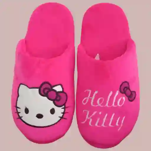 Pantufla Bordado Adulto Hello Kitty Talla 38-39