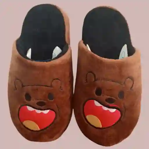 Pantufla Bordado Adulto Oso Talla 36-37