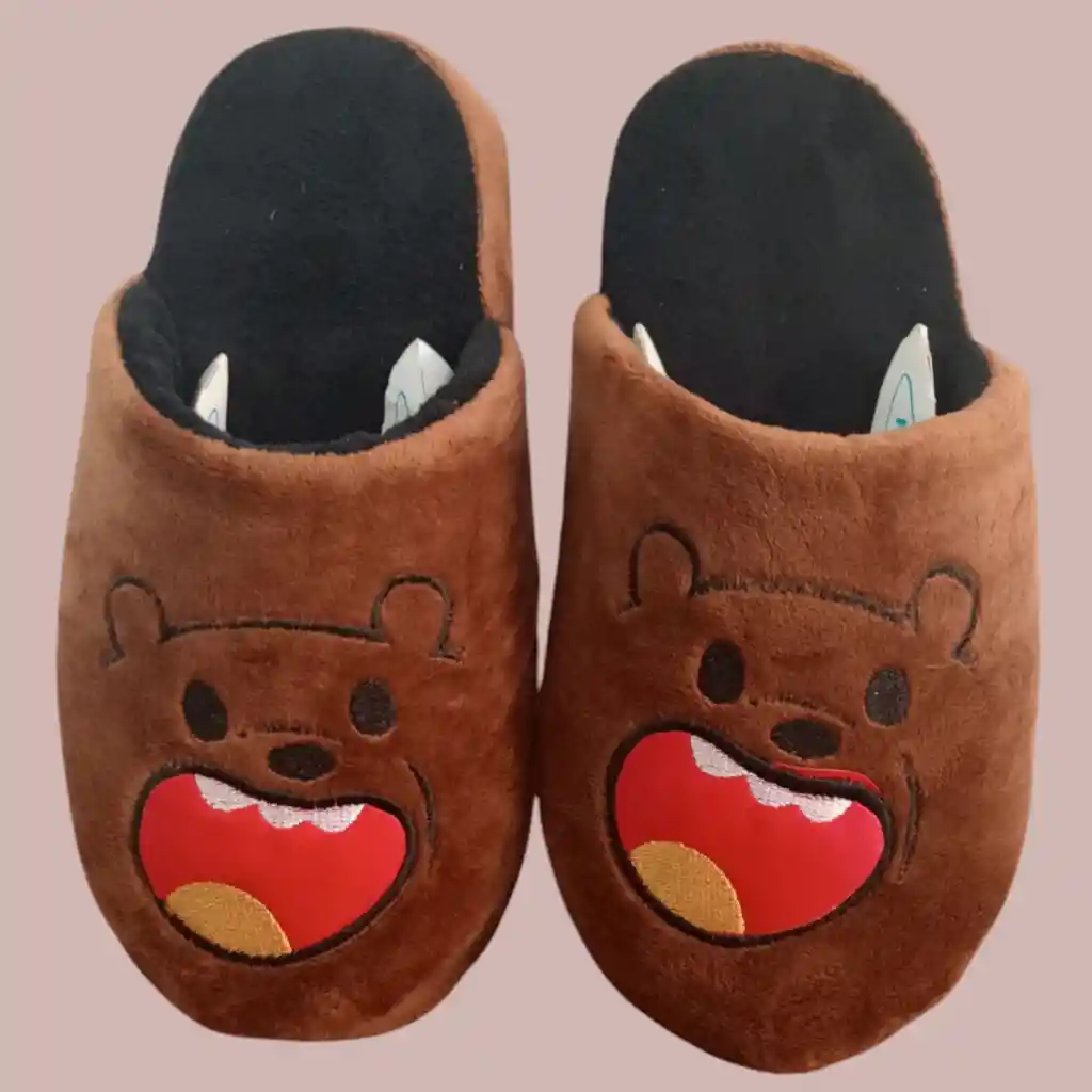 Pantufla Bordado Adulto Oso Talla 36-37