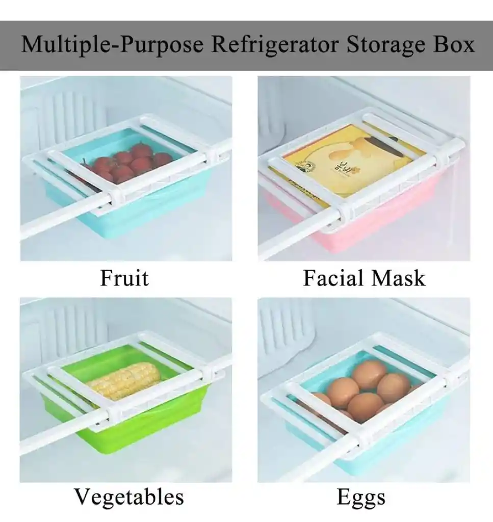Organizador Bandeja Plegable Recipiente Nevera Refrigerador