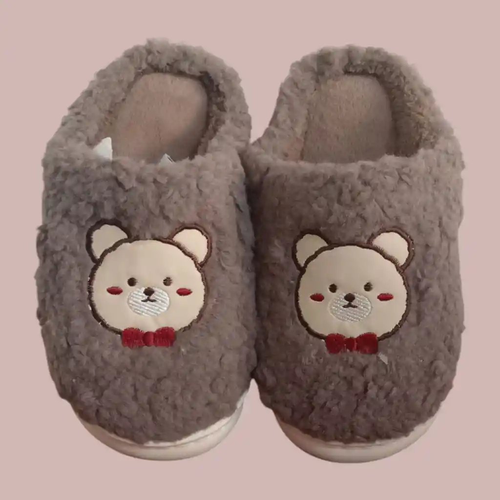 Pantufla Adulto Gris Talla 36-37