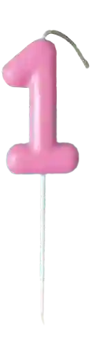 Vela #1 Clásica Rosado
