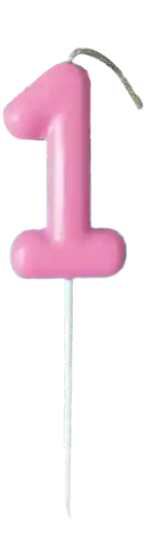 Vela #1 Clásica Rosado