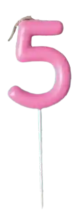 Vela #5 Clásica Rosado