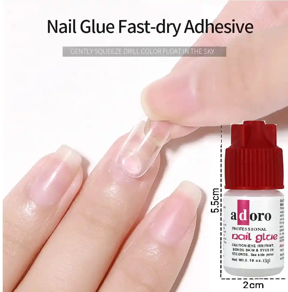 Pegante De Uñas Profesional Pack X2 Adoro 3ml Manicure Pedicure Pegamento Adhesivo