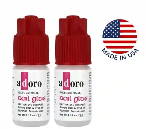 Pegante De Uñas Profesional Pack X2 Adoro 3ml Manicure Pedicure Pegamento Adhesivo