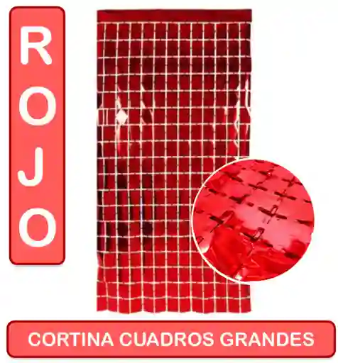 Cortina De Cumpleaños Roja Metalizada - Cuadros Grandes