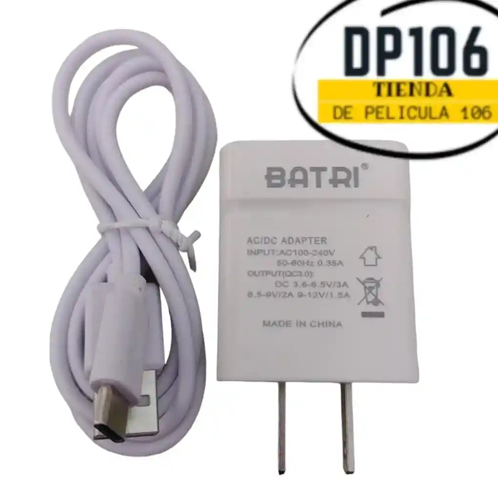 Batri Cargador Tipo C Carga Rapida 3.0