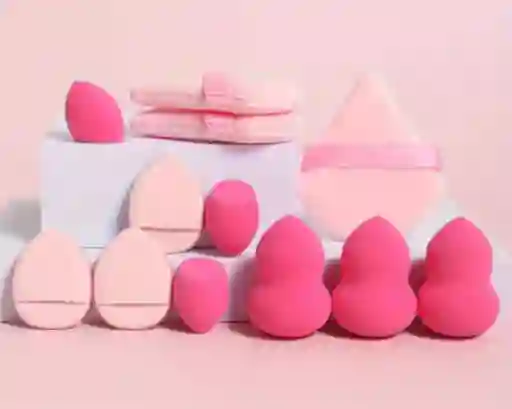 Juego De Mini Esponjas X 12 Uní Color Rosado