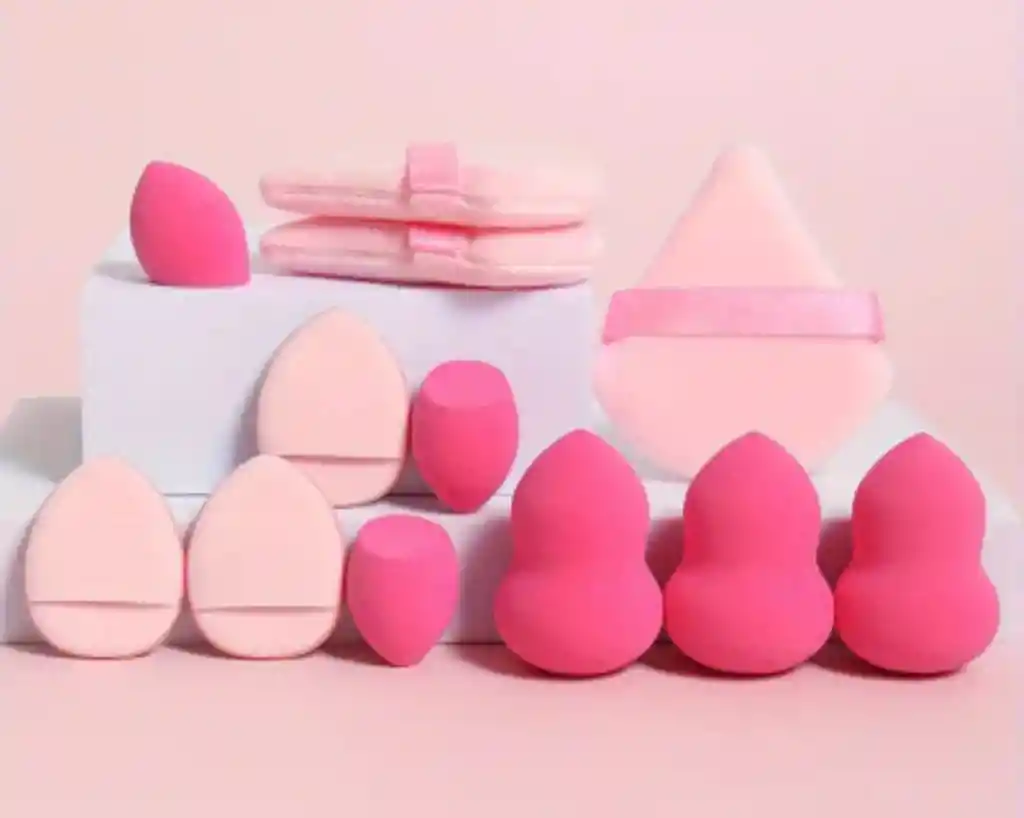 Juego De Mini Esponjas X 12 Uní Color Rosado